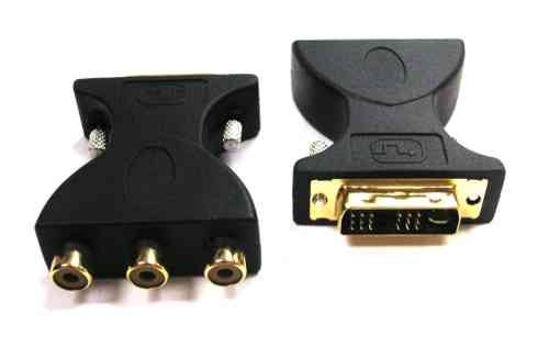 DVI 24+5 Pin Plug to 3xRCA Jack Adaptor